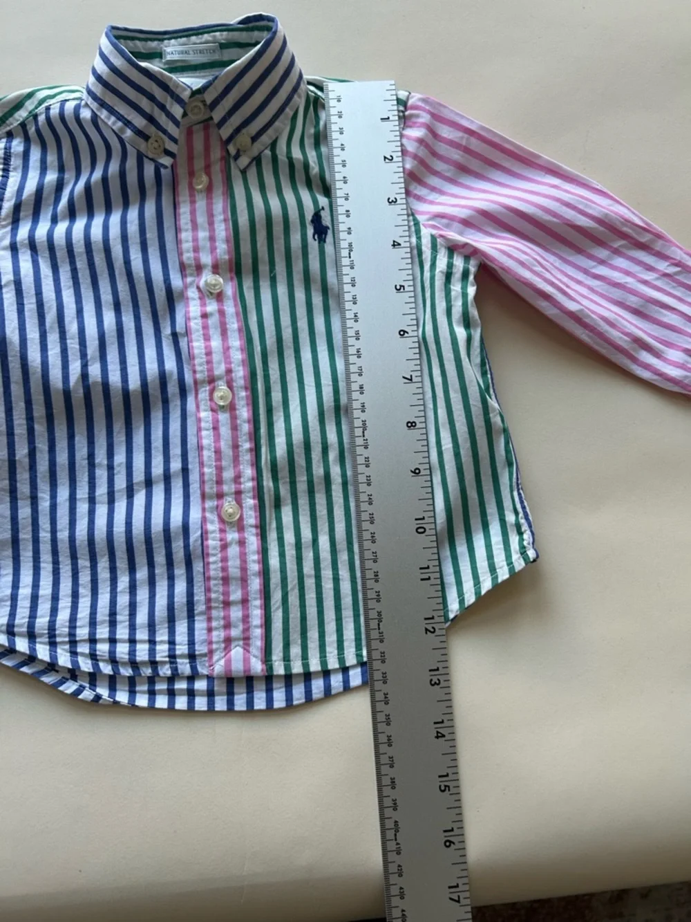 Ralph Lauren Blue, Green & Pink Striped Button-Down Shirt size 18M boy